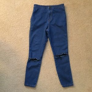 ASOS Stretch HIGH WAIST Skinny Wrecked Denim JEANS